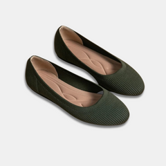 Edith™ | Eleganter atmungsaktiver Ballerinaschuh zum Hineinschlüpfen in Grün