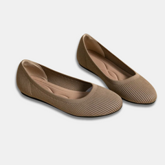 Edith™ | Eleganter atmungsaktiver Ballerinaschuh zum Hineinschlüpfen in Khaki