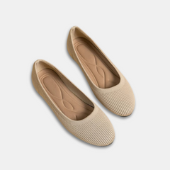 Edith™ | Eleganter atmungsaktiver Ballerinaschuh zum Hineinschlüpfen in Beige