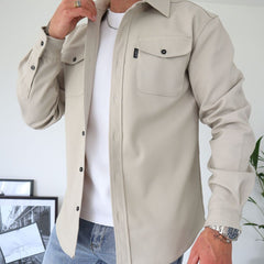 Dave | Stilvolles Overshirt für Herren in Khaki
