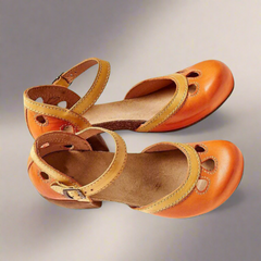 Carina | Bequeme Blockabsatz Sandalen für Damen in Gelb