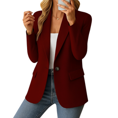Annette™ | Eleganter Blazer in Bordeauxrot