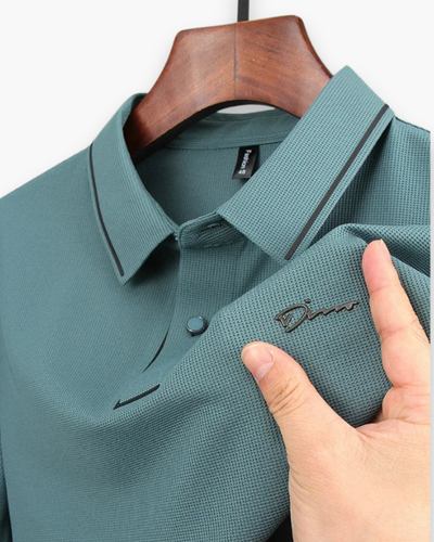 Herren Elegantes Kurzarm Polohemd | Glamouröses Design mit Diamantapplikationen