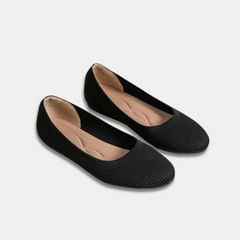 Edith™ | Eleganter atmungsaktiver Ballerinaschuh zum Hineinschlüpfen in Schwarz