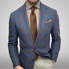 Clifford - Eleganter Herrenblazer in Blau kariert
