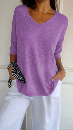 Tina | Weicher Oversized Pullover in Violett