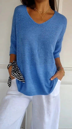 Tina | Weicher Oversized Pullover in Blau