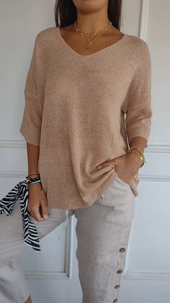 Tina | Weicher Oversized Pullover in Aprikose