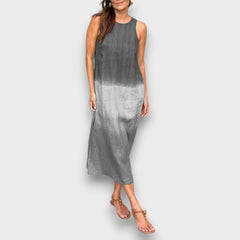 Elvani – Midikleid im sanften Farbverlauf in Hellgrau