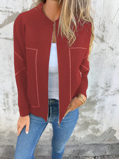 SYLVIE™ | Jacke mit Taschen und Reißverschluss in Rot
