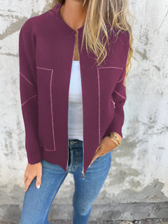 SYLVIE™ | Jacke mit Taschen und Reißverschluss in Lila