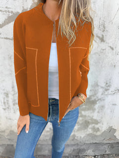 SYLVIE™ | Jacke mit Taschen und Reißverschluss in Orange