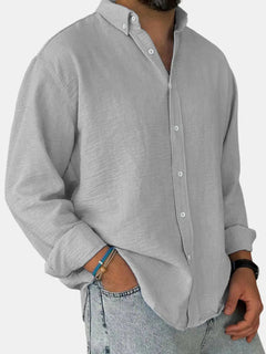 Nicholas | Herren Klassisches Button-Down Hemd in Silber