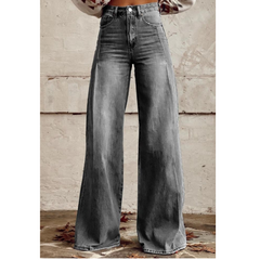 Gemma - Weite Jeans - High-Waist in Grau