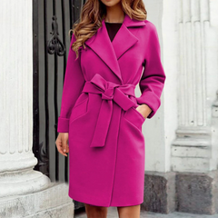 Muriel - Winter-Trenchcoat - Klassisches Revers in Rosa