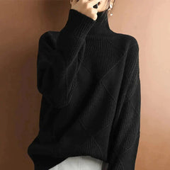 Julie - Kaschmirpullover mit Rollkragen in Schwarz