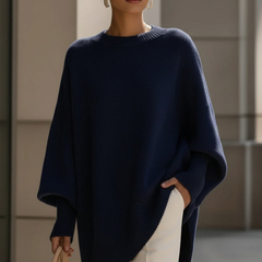 ELISE™ | Eleganter & Lässiger Strickpullover für Damen in Marineblau