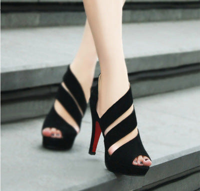 Rocio® | Bequeme, sexy High Heels aus Wildleder mit Fischmaul