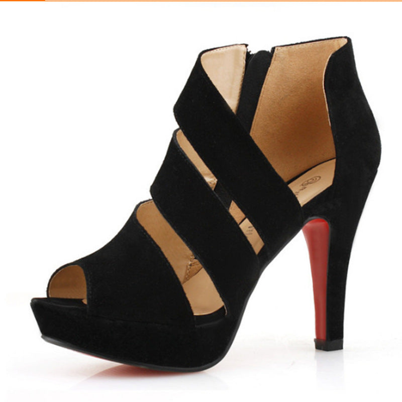 Rocio® | Bequeme, sexy High Heels aus Wildleder mit Fischmaul