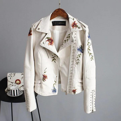 Ingrun - Ewige Eleganz Lederjacke in Weiß