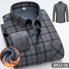 Flemming - Lässiges, dickes, warmes Herrenhemd für Herbst und Winter in Grau