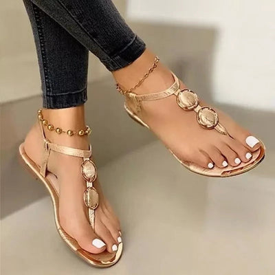 Selena® | Flache Sandalen für Damen, Sommer, Strandschuhe