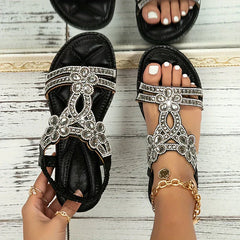 Myra® | Orthopädische Sandalen im Boho-Stil in Schwarz