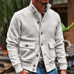 Tate - Stilvolle Herren Strickjacke in Weiß