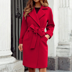 Muriel - Winter-Trenchcoat - Klassisches Revers in Rot
