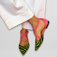 Fenna | Ballerinas mit Riemchen in Grün