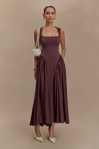 Ivana | Ärmelloses fließendes Midi-Kleid