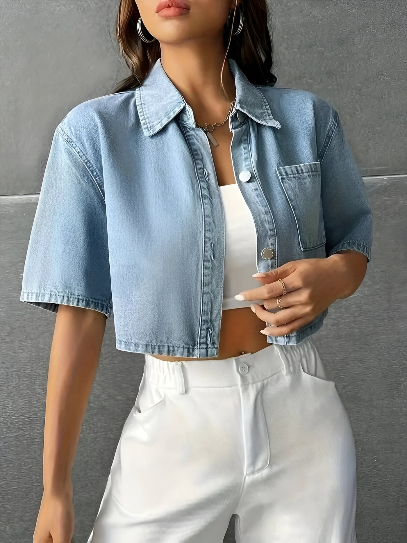 Bailey | Mühelos schickes hellblaues Denim-Shirt