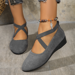 Luvinia - Bequeme Keilabsatzschuhe für Damen in Grau