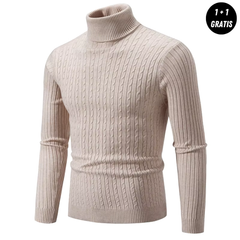 Warmer Strickpullover mit Rollkragen - ENZO in Beige