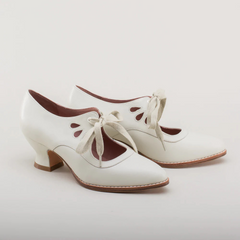 Sheridan - Orthopädische Schnürschuhe für Damen mit Absatz in Weiß