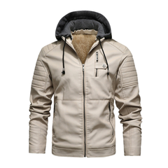 HERITAGE RACER - LEDERJACKE in Beige