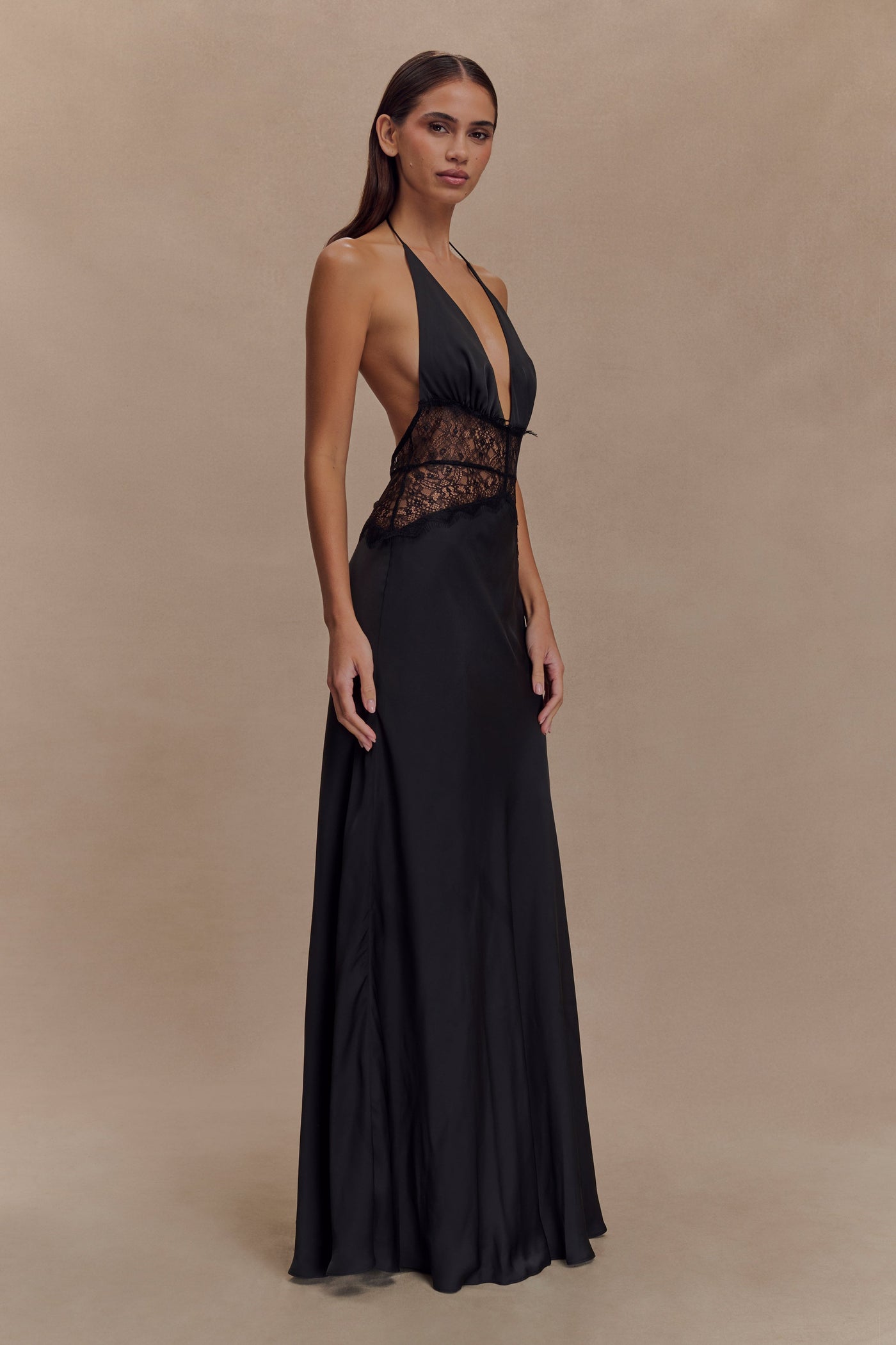 NOIRÉA - Spitzen- & Satin-Kleid