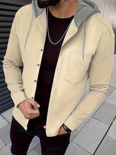 Johnathan – Lässige Kapuzen Jacke Mit Tasche in Khaki