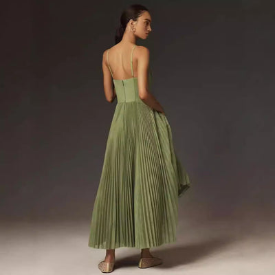 Lorna | Trägerloses Midikleid mit Plissee