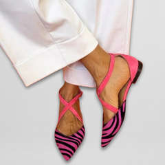Fenna | Ballerinas mit Riemchen in Rosa