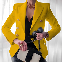 ANTJE™ | BLAZER MIT STRUKTURIERTER SCHULTER in Gelb