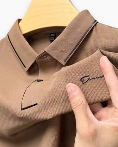 Herren Elegantes Kurzarm Polohemd | Glamouröses Design mit Diamantapplikationen