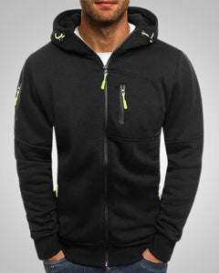 Herman | Herren Eleganter Hoodie Pullover mit Reißverschluss in Schwarz