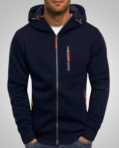 Andrew | Herren Legerer Taschen Zip-Hoodie in Blau