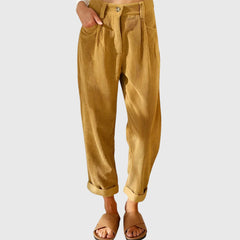 Mara | Damen Cordhose stylisch modern elegant in Gelb