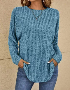 Ylva - Langärmeliger Freizeitpullover in Blau