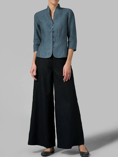 Zoya - Hochwertige Damen Bluse mit Stehkragen