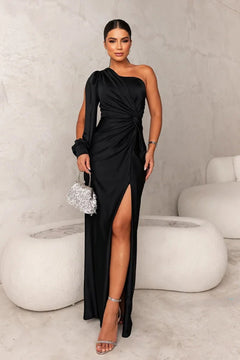 Doria - Elegantes Abendkleid Mit Einer Schulter Für Damen in Schwarz