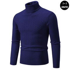 Warmer Strickpullover mit Rollkragen - ENZO in Marineblau