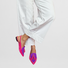 Layla | Bunte spitze Loafer in Lila